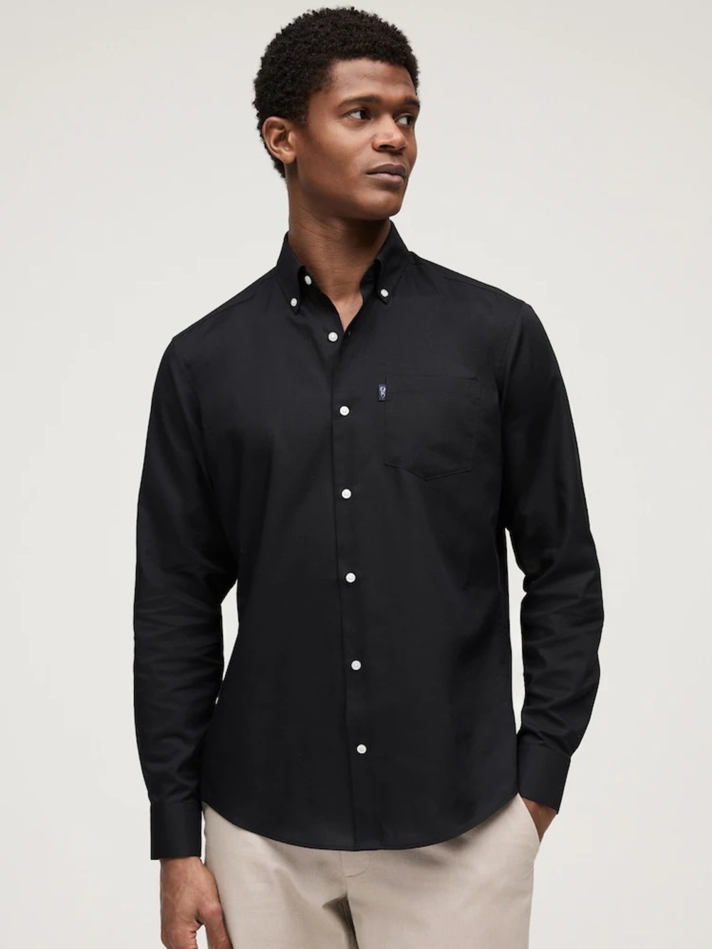 Bonobos Black Long-Sleeve Button-Down slim fit Shirt